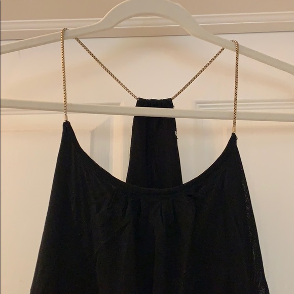 Black tank top with fun chain detail - Picture 2 of 3